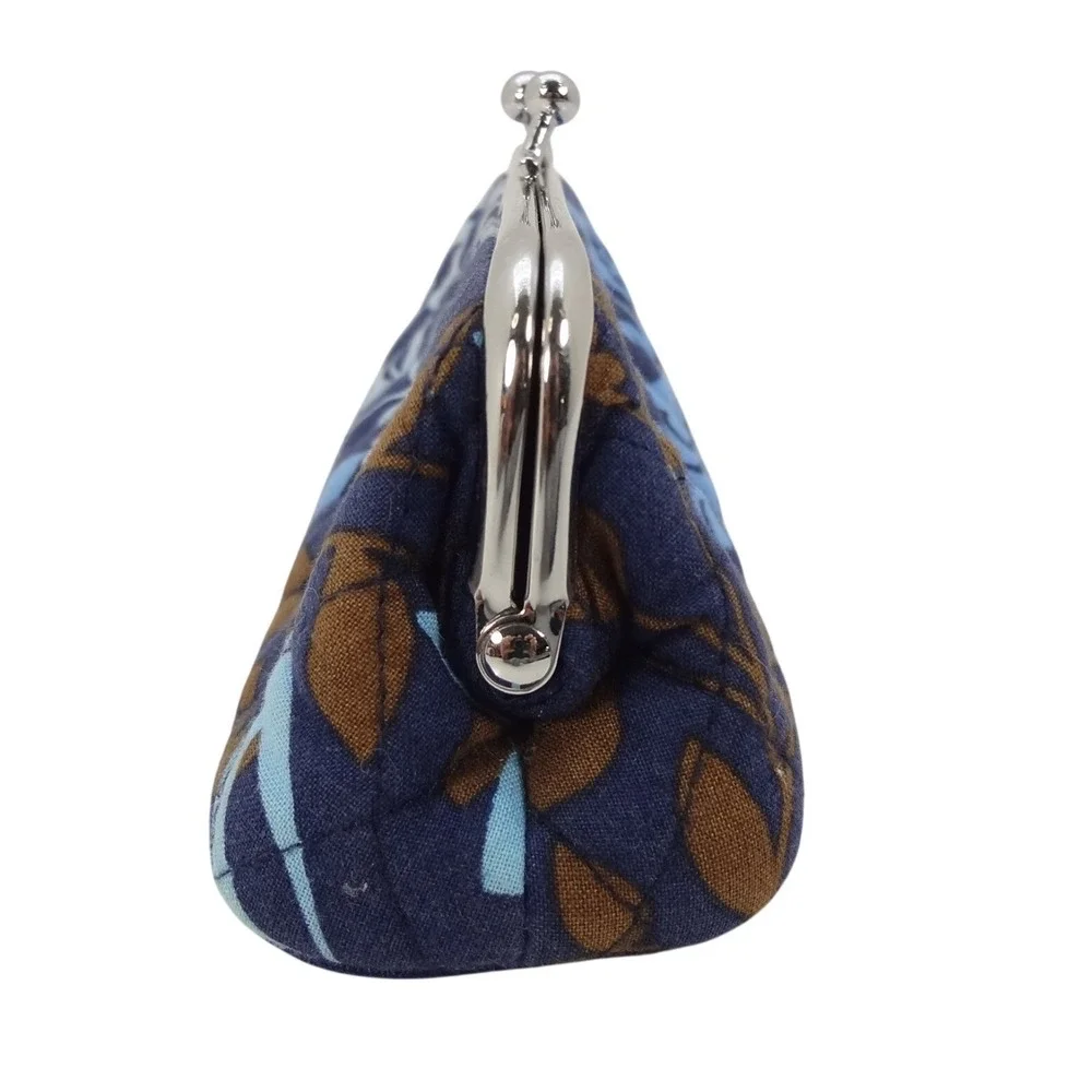Vera Bradley Eyeglass Cosmetic Case Women's Katalina Blues Floral‎ Kiss Lock